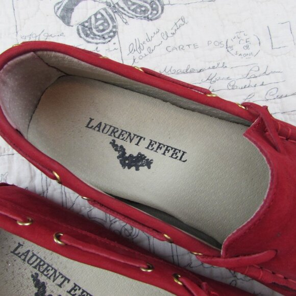 Laurent Effel Women's Shoes Red Driving tassels Loafer Flats EU 39 Made In Italy - Picture 2 of 12